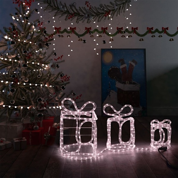 vidaXL Juldekoration julklappar med 180 LED inomhus/utomhus Vit