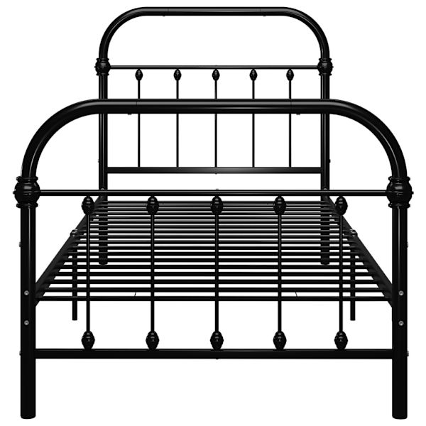 vidaXL Sängram utan madrass svart metall 100x200 cm Svart