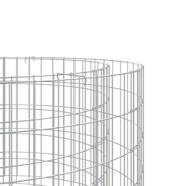 vidaXL Gabion för eldstad Ø 50 cm galvaniserat järn Silver