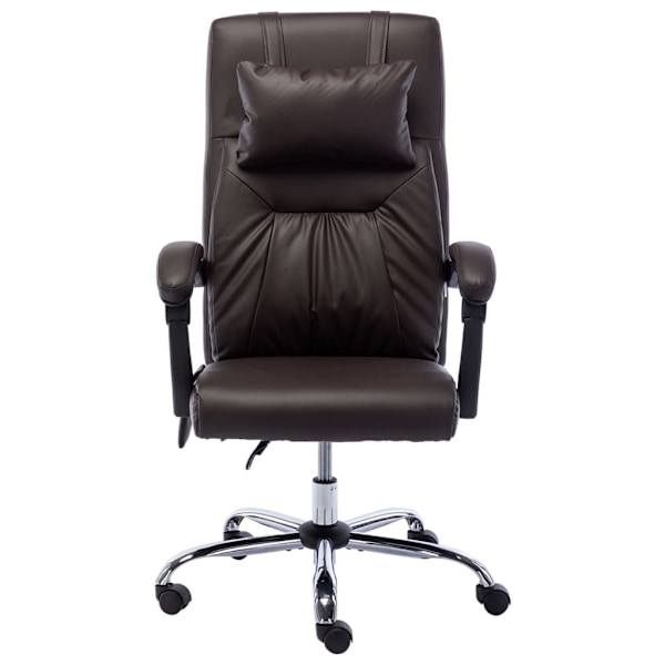vidaXL Massagekontorsstol brun konstläder Brun