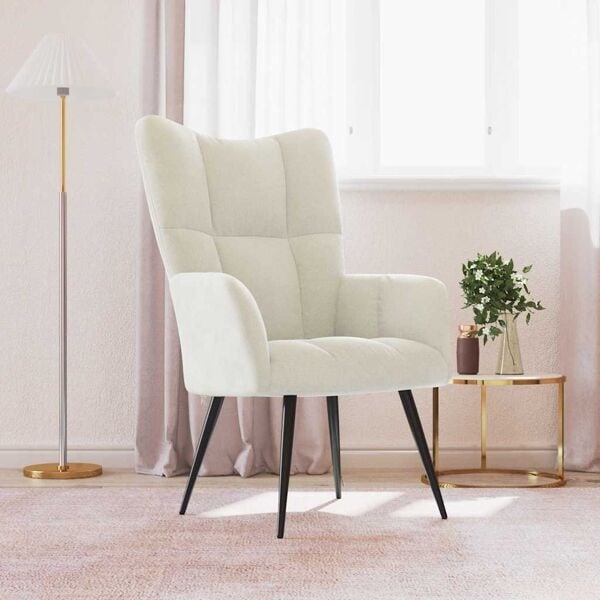 vidaXL Vilstol gräddvit sammet Creme