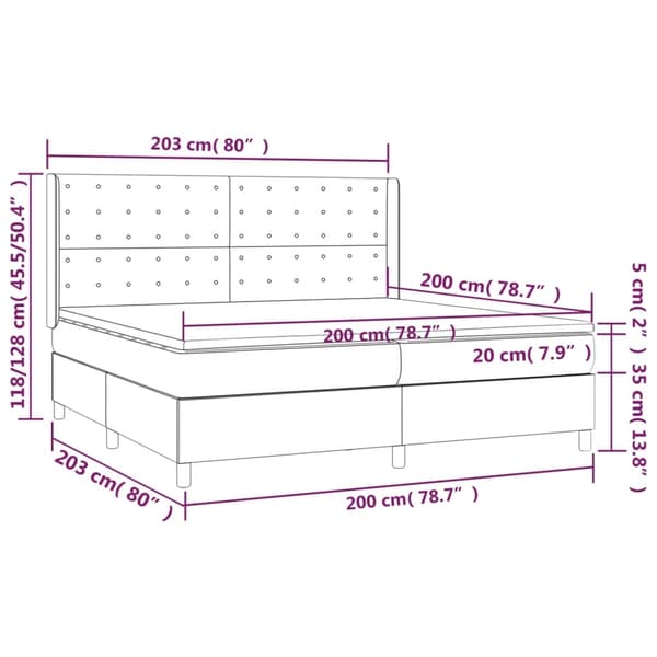 vidaXL Ramsäng med madrass mörkblå 200x200 cm sammet Blå