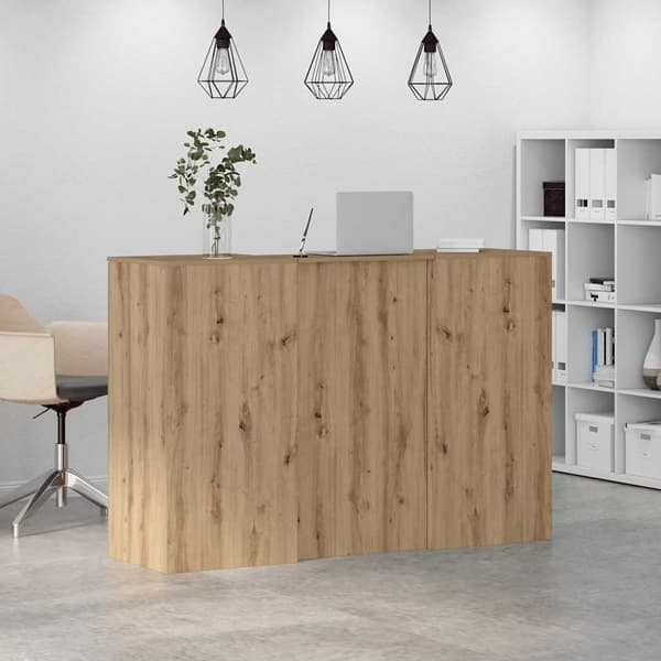 vidaXL Receptionsdisk artisan ek 155x50x103,5 cm konstruerat trä Brun