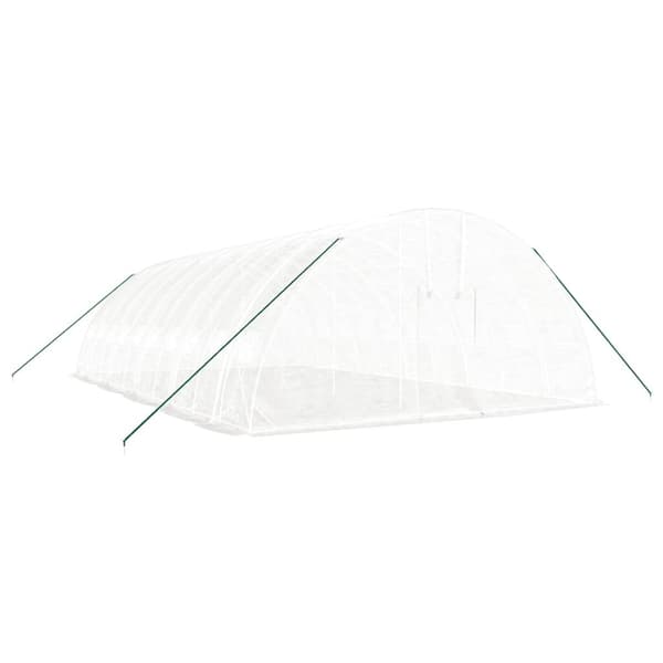 vidaXL Växthus med stålram vit 60 m² 10x6x2,85 m Vit