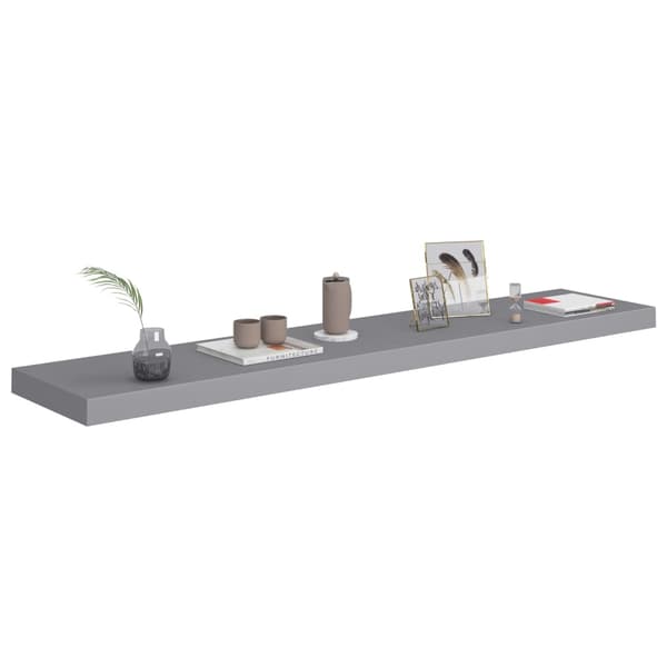 vidaXL Svävande vägghyllor 4 st grå 120x23,5x3,8 cm MDF grå