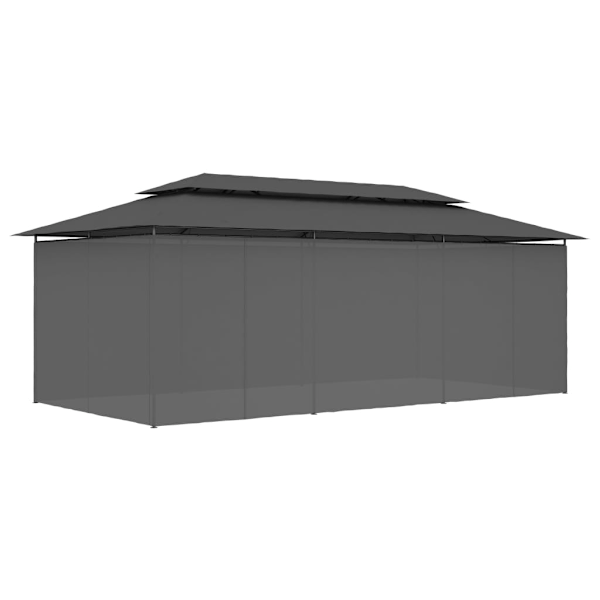 vidaXL Paviljong med draperier 600x298x270 cm antracit Antracit