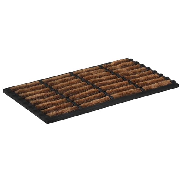 vidaXL Dörrmatta rektangulär 45x75 cm gummi och kokos Brun