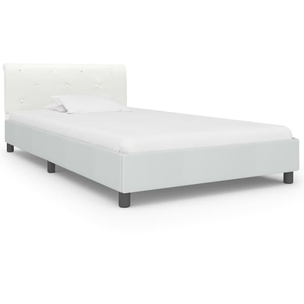 vidaXL Sängram vit konstläder 100x200 cm Vit