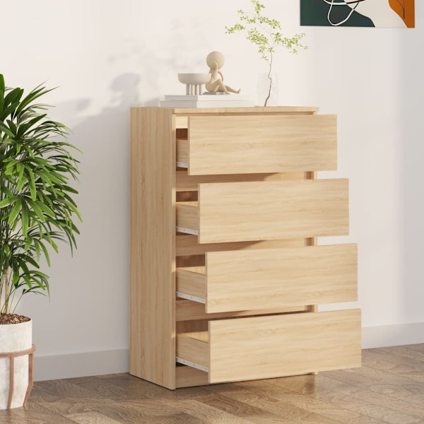 vidaXL Byrå sonoma-ek 60x35x98,5 cm konstruerat trä Brun