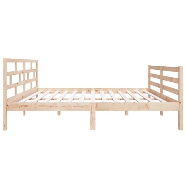 vidaXL Sängram massiv furu 140x190 cm Brun