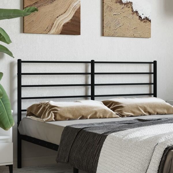 vidaXL Huvudgavel metall svart 140 cm Svart