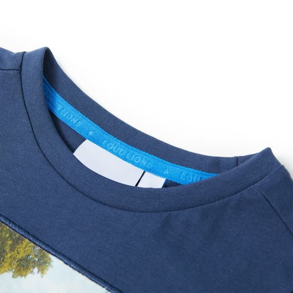 vidaXL T-shirt för barn mörkblå 116 Blå