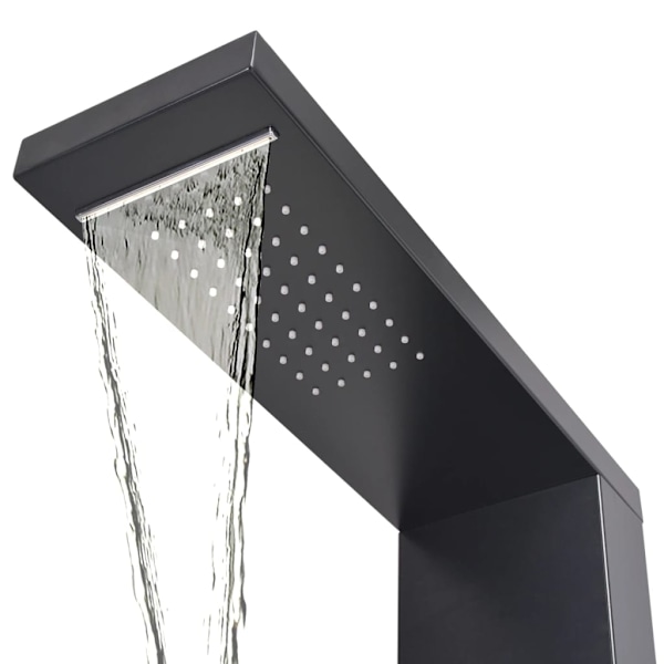 vidaXL Duschpanelsystem aluminium matt svart Svart