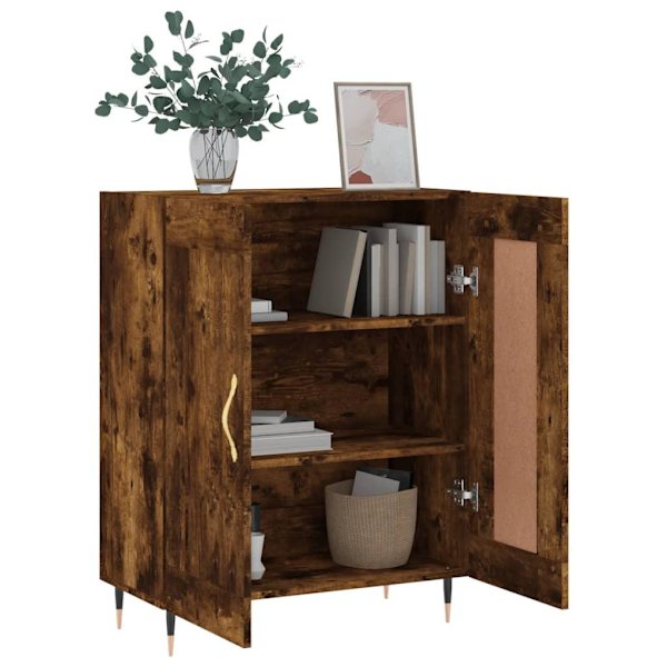 vidaXL Skänk rökfärgad ek 69,5x34x90 cm konstruerat trä Brun