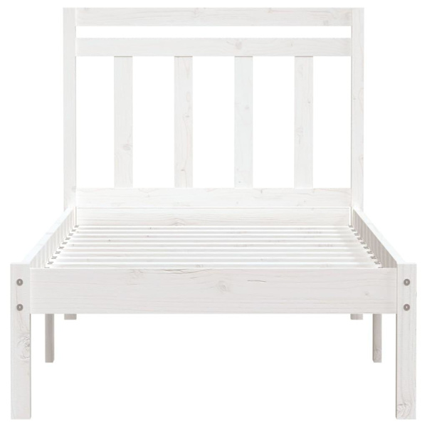 vidaXL Sängram massiv furu 90x190 cm vit Vit