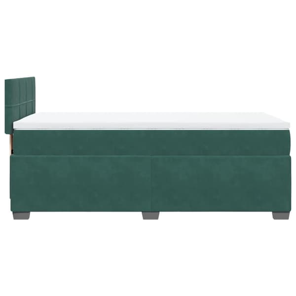vidaXL Ramsäng med madrass mörkgrön 90x190 cm sammet Grön
