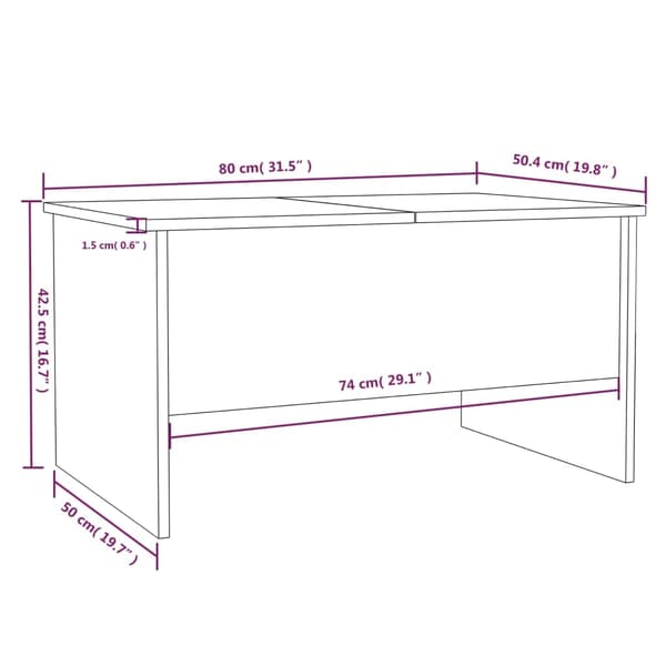 vidaXL Soffbord vit 80x50x42,5 cm konstruerat trä Vit