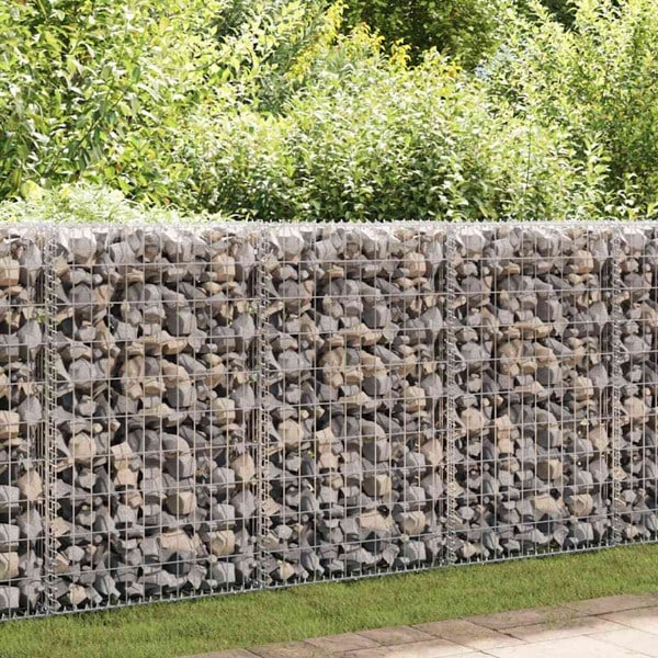 vidaXL Spiraler till gabion 24 st galvaniserat stål 100 cm Silver