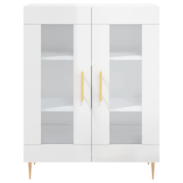 vidaXL Skänk vit högglans 69,5x34x90 cm konstruerat trä Vit