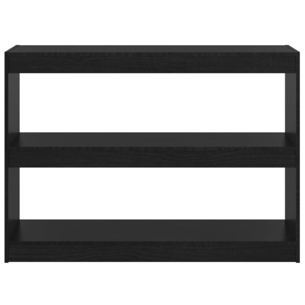 vidaXL Bokhylla/Rumsavdelare svart 100x30x71,5 cm massiv furu Svart