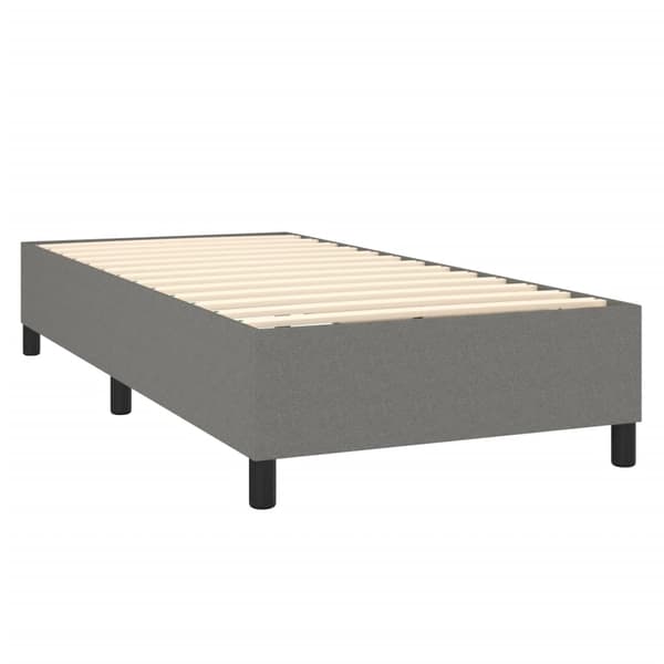 vidaXL Ramsäng med madrass mörkgrå 90x200 cm tyg Grå