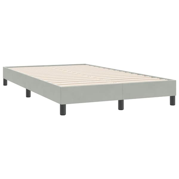 vidaXL Resårsäng utan madrass ljusgrå 120x220 cm sammet Grå