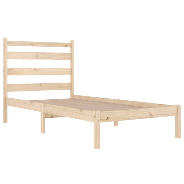 vidaXL Sängram massiv furu 100x200 cm enkelsäng Brun