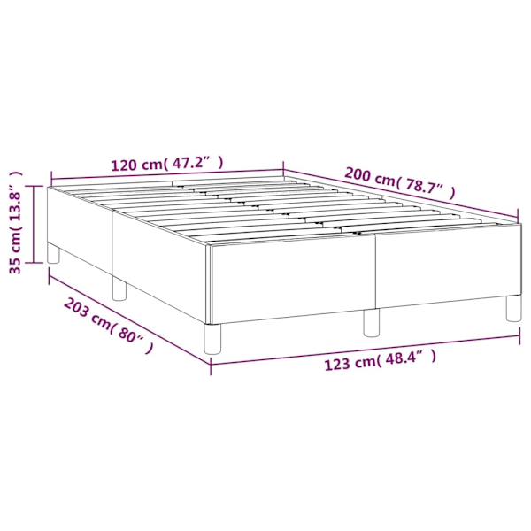vidaXL Sängram utan madrass svart 120x200 cm tyg Svart