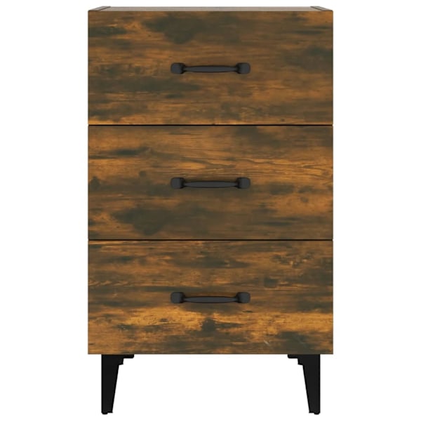 vidaXL Sängbord rökfärgad ek 40x40x66 cm konstruerat trä Brun
