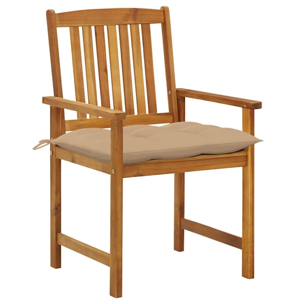 vidaXL Trädgårdsstolar med dynor 8 st massivt akaciaträ Beige