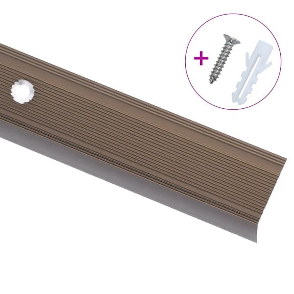 vidaXL L-formade halkskydd för trapp 5 st aluminium 100 cm brun Brun