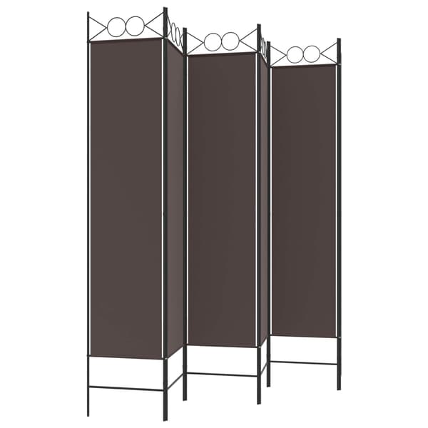 vidaXL Rumsavdelare 6 paneler brun 240x200 cm tyg Brun