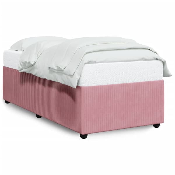 vidaXL Sängram rosa 90x190 cm sammet Rosa