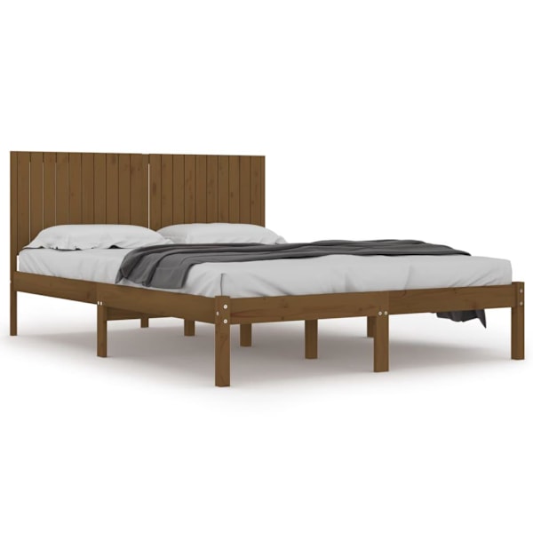 vidaXL Sängram honungsbrun massiv furu 200x200 cm Brun
