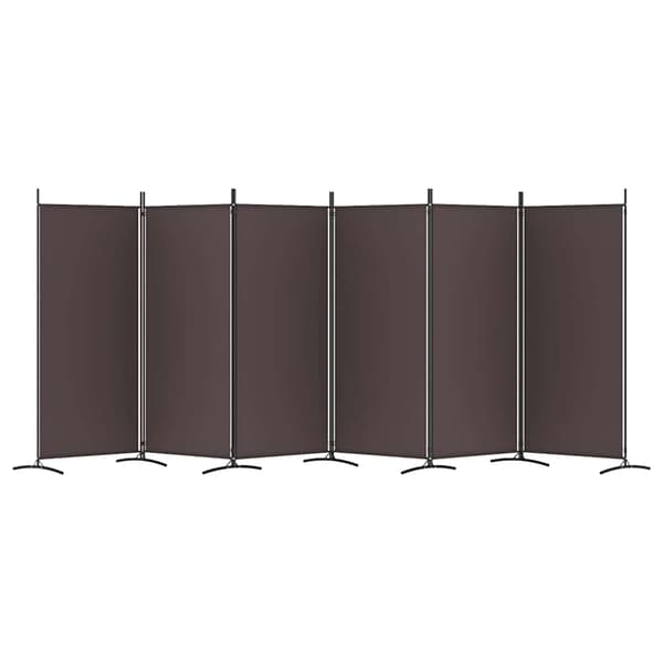 vidaXL Rumsavdelare 6 paneler brun 520x180 cm tyg Brun