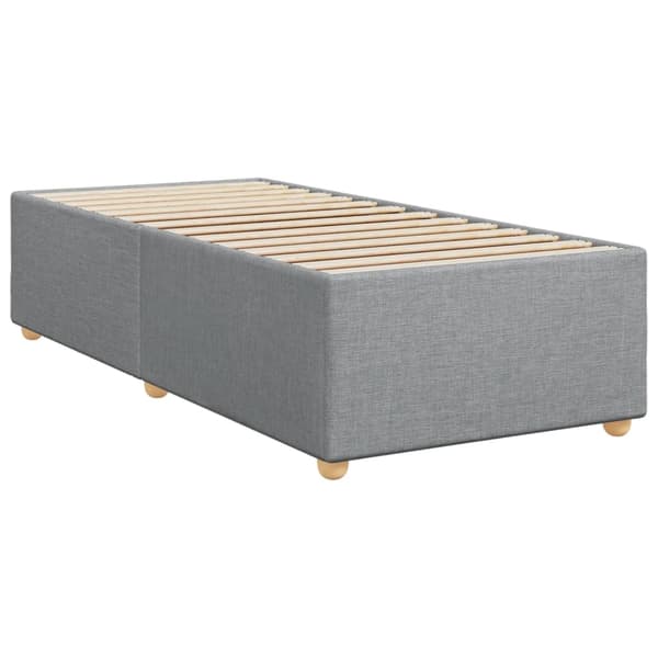 vidaXL Ramsäng med madrass ljusgrå 100x200 cm tyg Grå