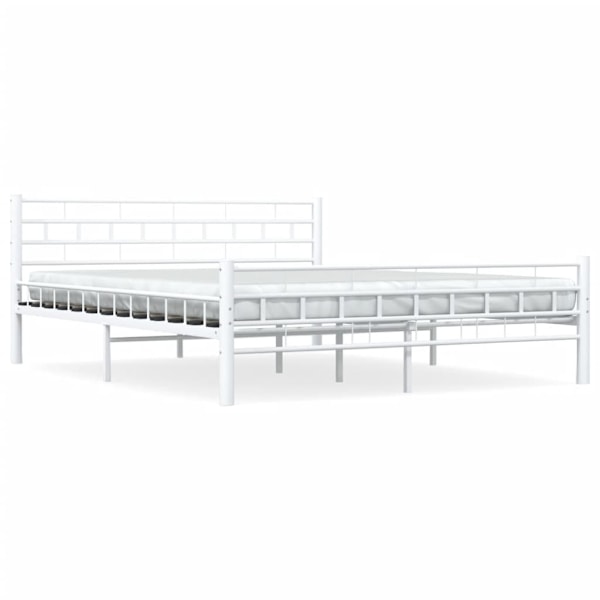 vidaXL Sängram med huvudgavel utan madrass vit 160x200 cm metall Vit
