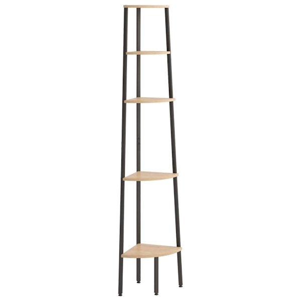 vidaXL Hörnhylla 5 hyllplan ljusbrun och svart 45,5x31,5x180 cm Brun