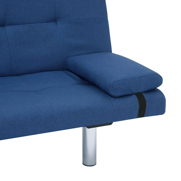 vidaXL Bäddsoffa med två kuddar blå polyester Blå