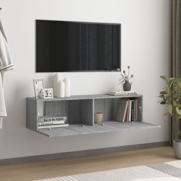 vidaXL TV-bänk för vägg grå sonoma 120x30x30 cm konstruerat trä Grå