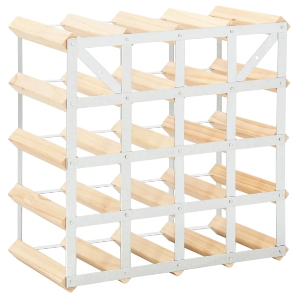 vidaXL Vinställ för 20 flaskor massiv furu Beige