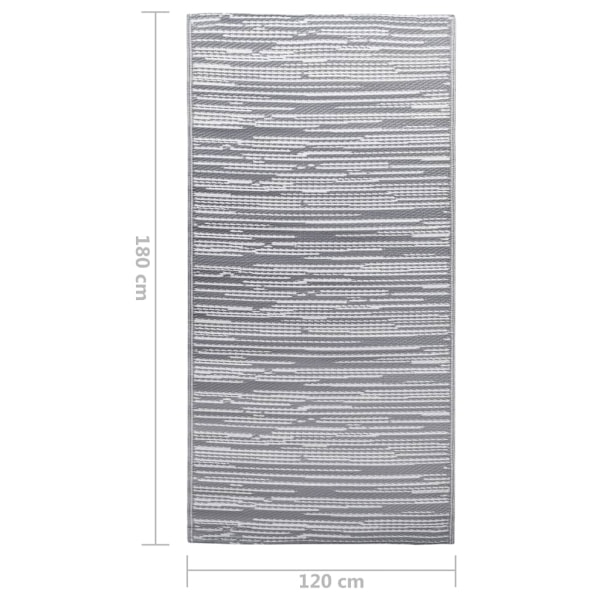 vidaXL Utomhusmatta ARAKIL grå 120x180 cm PP grå