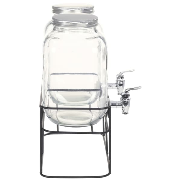 vidaXL Glasbehållare 2 st med stativ 2 x 4 L Transparent