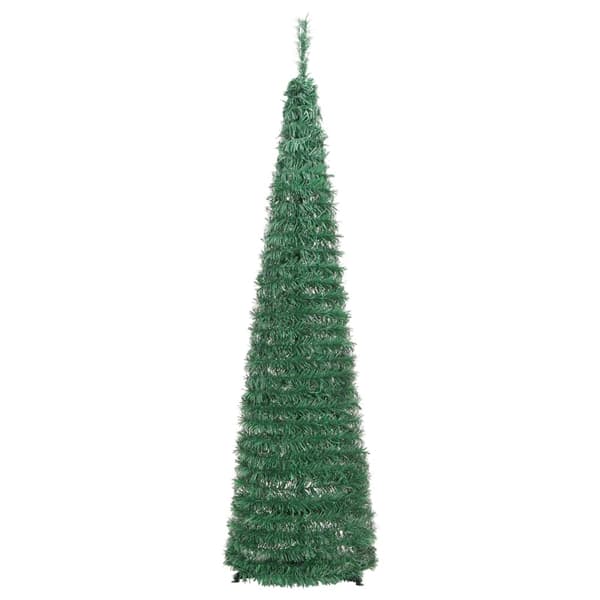 vidaXL Plastgran pop-up 50 LED grön 120 cm Grön