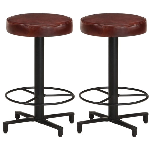 vidaXL Barstolar 2 st 52 cm äkta läder Brun