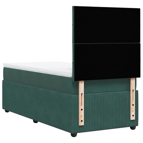 vidaXL Ramsäng med madrass mörkgrön 90x200 cm sammet Grön