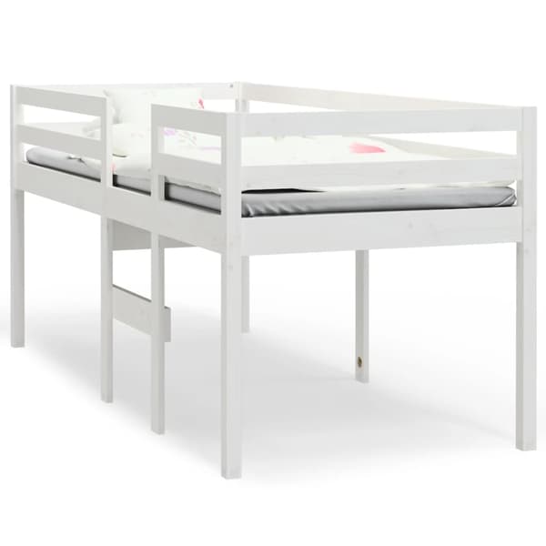 vidaXL hög sovbädd vit 90x190 cm massivt trä furu Vit