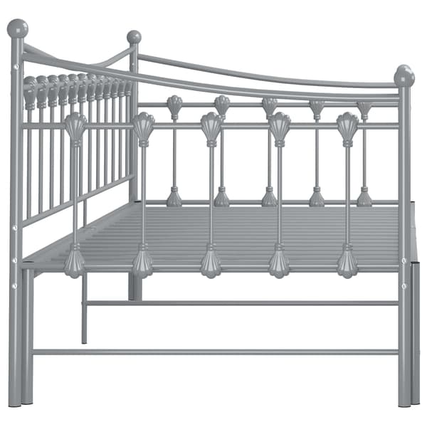 vidaXL Utdragbar sängram bäddsoffa grå metall 90x200 cm grå