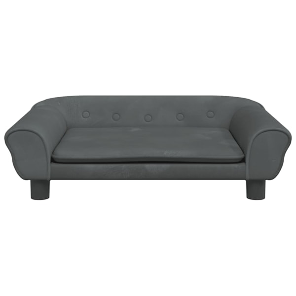 vidaXL Barnsoffa mörkgrå 70x45x26 cm sammet Grå