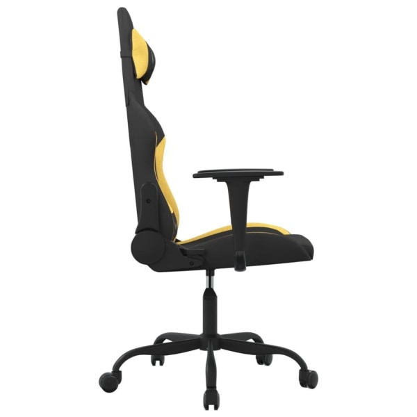 vidaXL Gamingstol med massage svart och gul tyg Gul